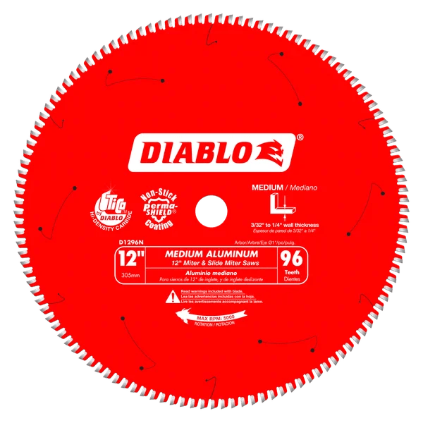 Diablo | 12" x 96 - Teeth Saw Blade for Medium Aluminum - Pacific Power Tools