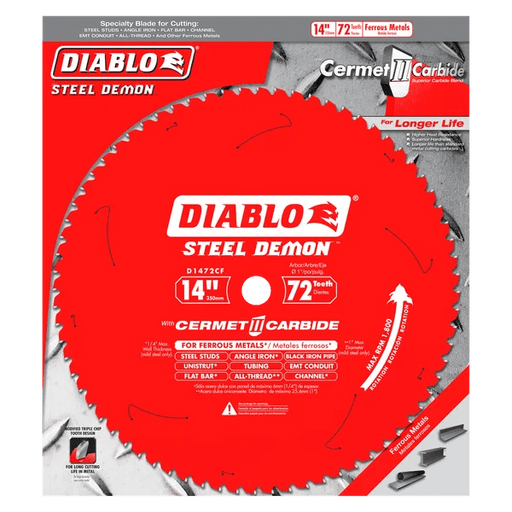 Diablo | 14" x 72 - Teeth Steel Demon™ Cermet II Saw Blade for Medium Metal - Pacific Power Tools