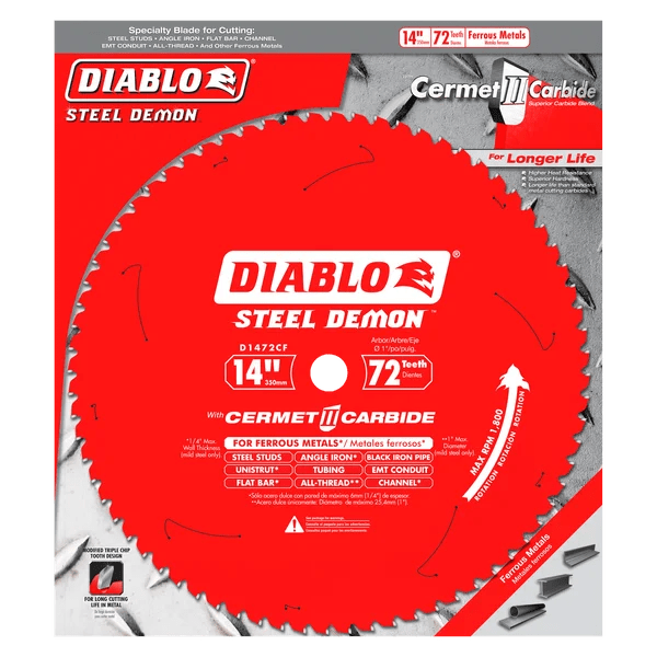 Diablo | 14" x 72 - Teeth Steel Demon™ Cermet II Saw Blade for Medium Metal - Pacific Power Tools