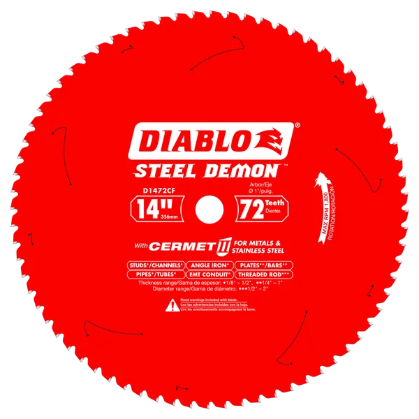 Diablo | 14" x 72 - Teeth Steel Demon™ Cermet II Saw Blade for Medium Metal - Pacific Power Tools