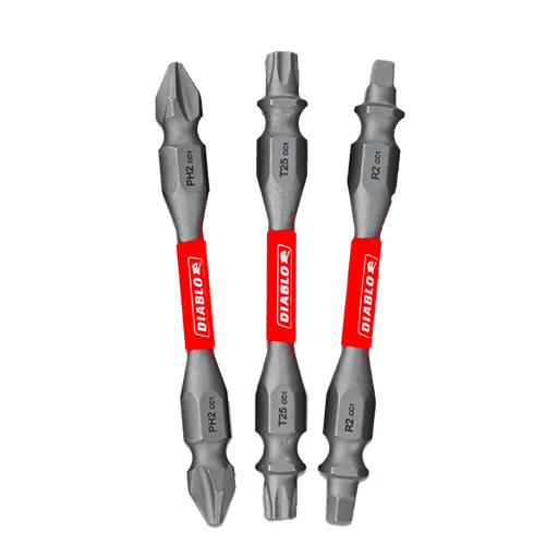 Diablo | 2 - 1/2" Double - Ended Phillips, Square and Torx Drive Bit Set (3 - Piece) - Pacific Power Tools