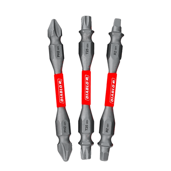 Diablo | 2 - 1/2" Double - Ended Phillips, Square and Torx Drive Bit Set (3 - Piece) - Pacific Power Tools