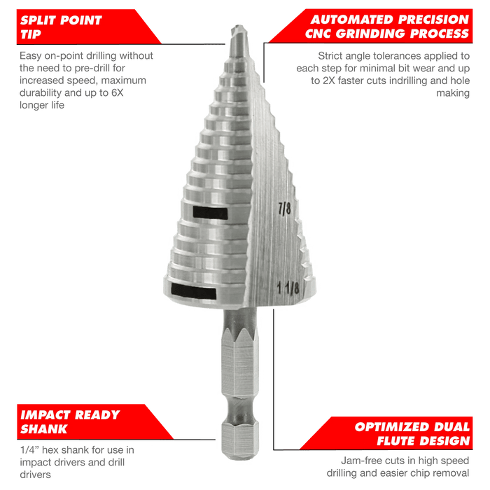 Diablo | 3/8" - 3/4" Impact Step Drill Bit (9 Steps) - Pacific Power Tools