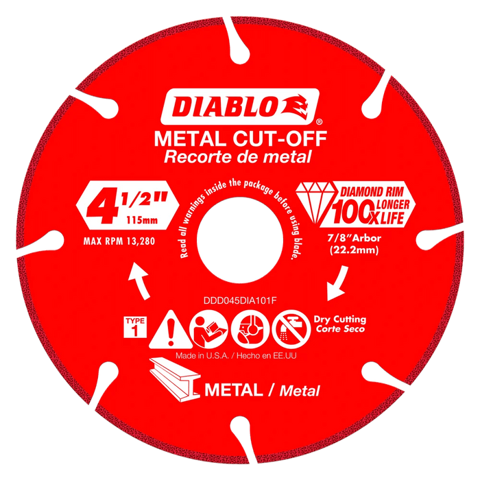 Diablo | 4 - 1/2" Diamond Metal Cut - Off Disc - Pacific Power Tools