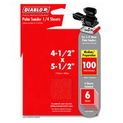 Diablo | 4 - 1/2" x 5 - 1/2" 100 - Grit Palm Sander 1/4 Sanding Sheets (6 - Pack) - Pacific Power Tools