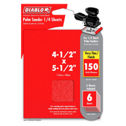 Diablo | 4 - 1/2" x 5 - 1/2" 150 - Grit Palm Sander 1/4 Sanding Sheets (6 - Pack) - Pacific Power Tools