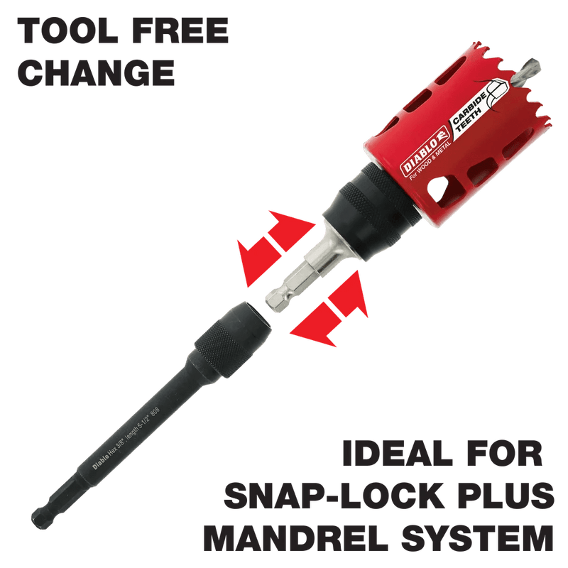 Diablo | 5 - 1/2" x 7/16" Universal Extension for Drills - Pacific Power Tools