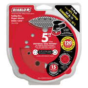 Diablo | 5" 120 - Grit Hook & Lock™ ROS Sanding Discs (15 - Pack) - Pacific Power Tools