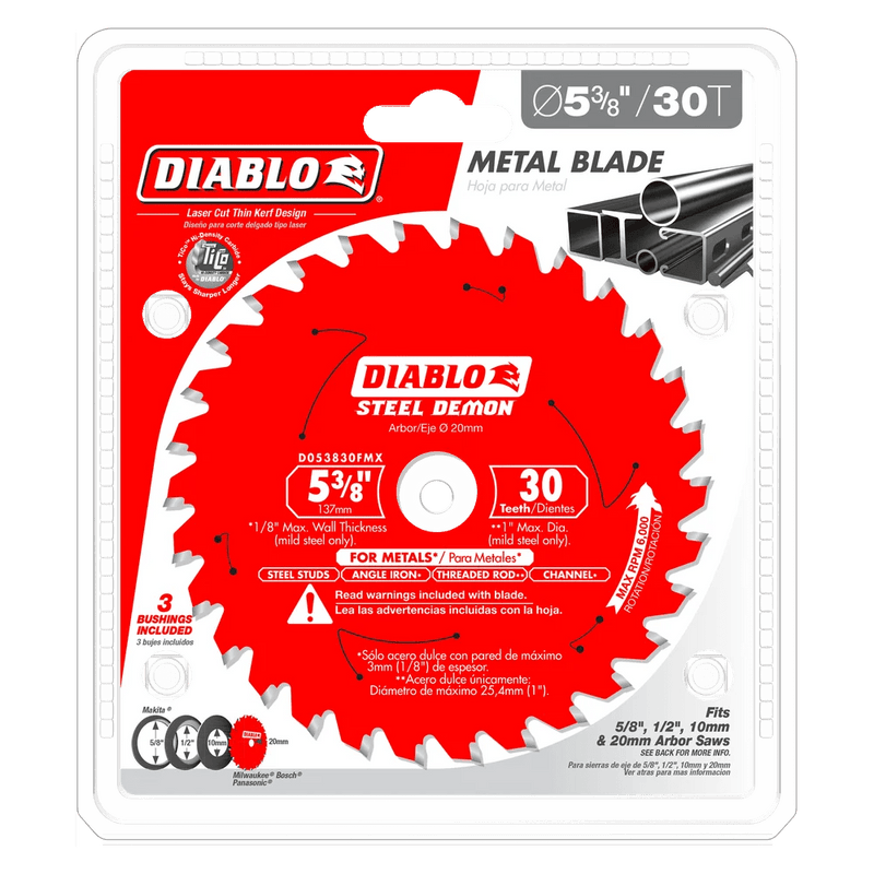 Diablo | 5 - 3/8" x 30 - Teeth Steel Demon™ Carbide Saw Blade for Medium Metal - Pacific Power Tools