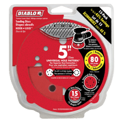 Diablo | 5" 80 - Grit Hook & Lock™ ROS Sanding Discs (15 - Pack) - Pacific Power Tools