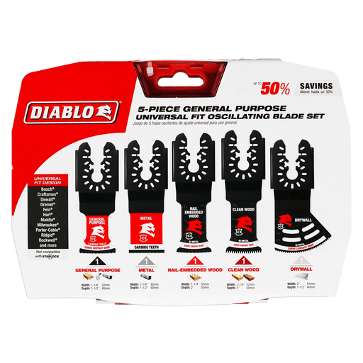 Diablo | 5 pc Universal Fit General Purpose Oscillating Blade Set (5 - Piece) - Pacific Power Tools