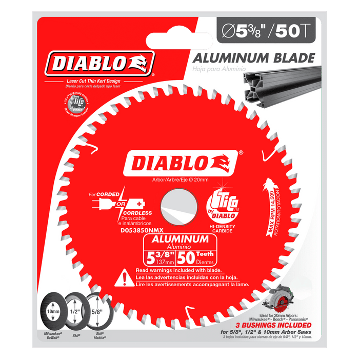 Diablo (D053850NMX) 5 - 3/8" x 50 - Teeth Saw Blade for Medium Aluminum - Pacific Power Tools