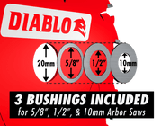 Diablo (D053850NMX) 5 - 3/8" x 50 - Teeth Saw Blade for Medium Aluminum - Pacific Power Tools