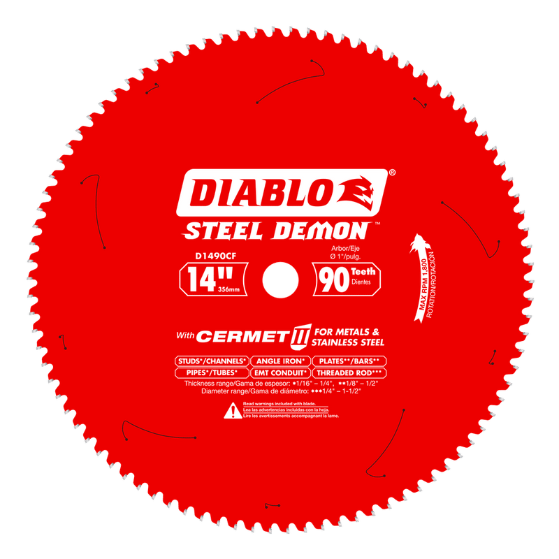 Diablo (D1490CF) 14" x 90 - Teeth Steel Demon™ Cermet II Saw Blade for Thin Metal - Pacific Power Tools