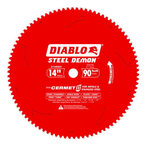 Diablo (D1490CF) 14" x 90 - Teeth Steel Demon™ Cermet II Saw Blade for Thin Metal - Pacific Power Tools