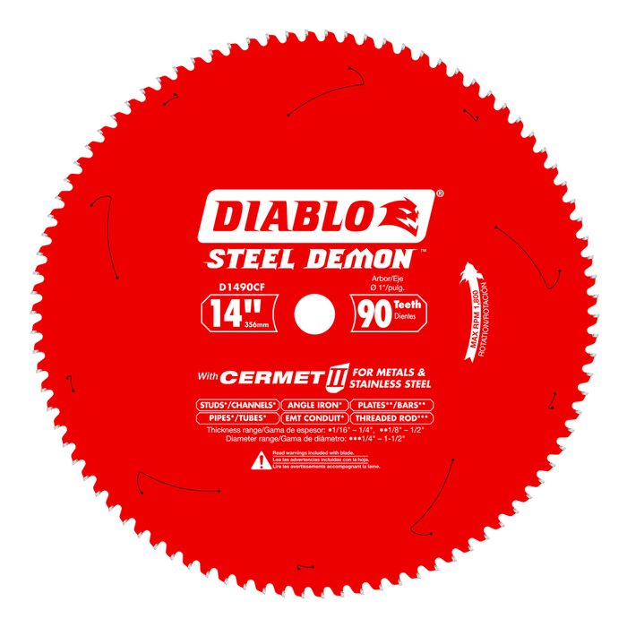 Diablo (D1490CF) 14" x 90 - Teeth Steel Demon™ Cermet II Saw Blade for Thin Metal - Pacific Power Tools