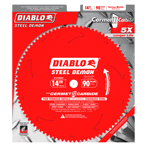 Diablo (D1490CF) 14" x 90 - Teeth Steel Demon™ Cermet II Saw Blade for Thin Metal - Pacific Power Tools