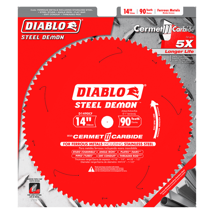 Diablo (D1490CF) 14" x 90 - Teeth Steel Demon™ Cermet II Saw Blade for Thin Metal - Pacific Power Tools