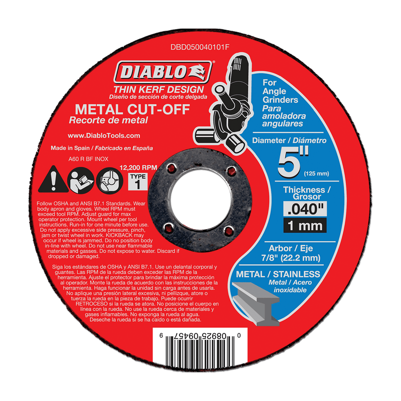 Diablo (DBD050040110F) 5" Thin Kerf Metal Cut - Off Discs (10 - pc) - Pacific Power Tools