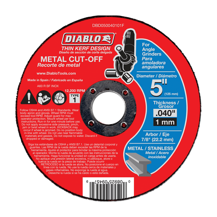 Diablo (DBD050040110F) 5" Thin Kerf Metal Cut - Off Discs (10 - pc) - Pacific Power Tools