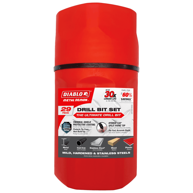 Diablo (DMD - T29) 29 pc Metal Demon™ Drill Bits Set for Mild, Hardened and Stainless Steels - Pacific Power Tools