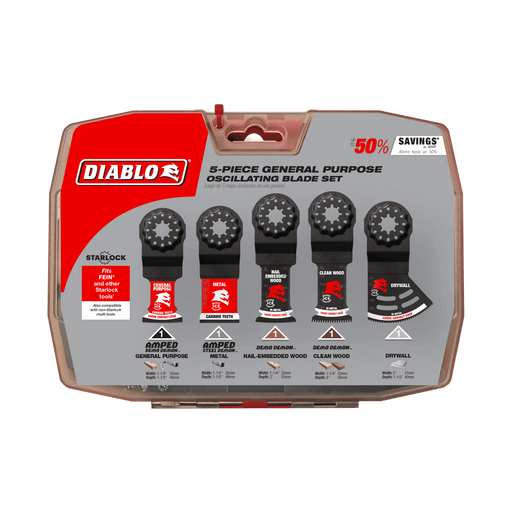 Diablo (DOS5S) Starlock General Purpose Oscillating Blade Set (5 - pc) - Pacific Power Tools