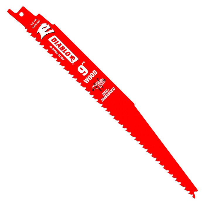 Diablo (DS0912BW200) 9" 4/6TPI Bi - Metal Reciprocating Saw Blades for Nail - Embedded Wood (200 - pk) - Pacific Power Tools