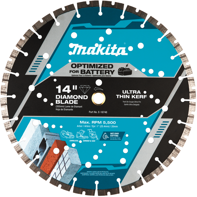 Makita (E-16748) 14" Thin Kerf Diamond Blade, Segmented, General Purpose
