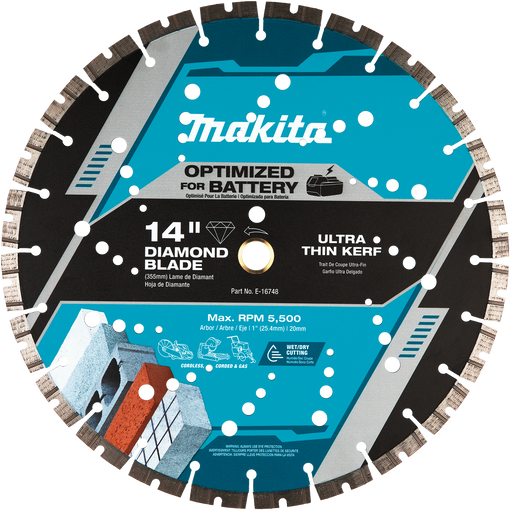 Makita (E-16748) 14" Thin Kerf Diamond Blade, Segmented, General Purpose