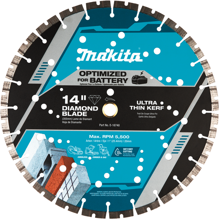 Makita (E-16748) 14" Thin Kerf Diamond Blade, Segmented, General Purpose