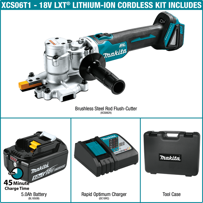 Makita (XCS06T1) 18V LXT® Steel Rod Flush-Cutter Kit (5.0Ah)