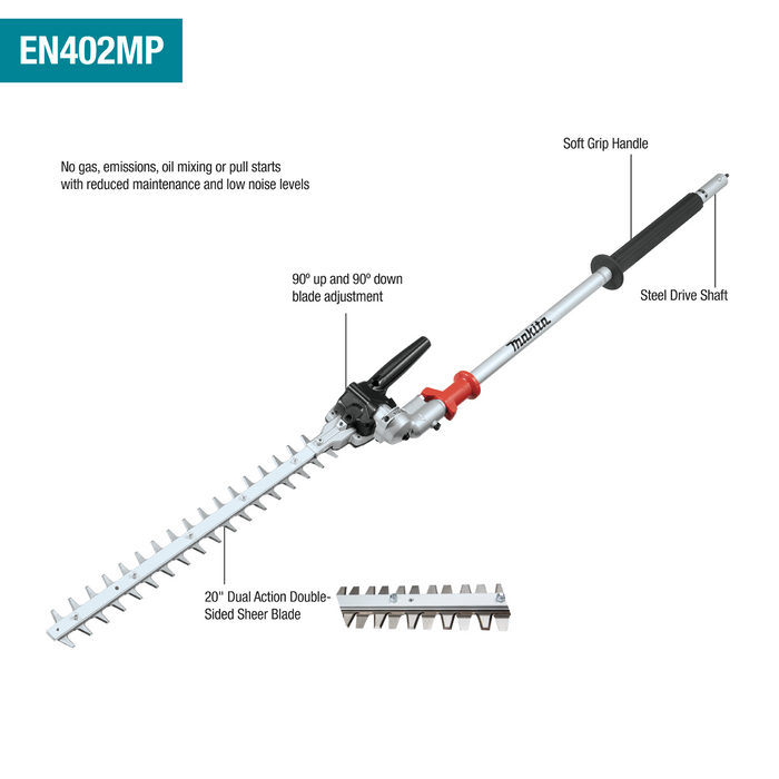 Makita (XUX02SM1X6-R) 18V LXT® Brushless Couple Shaft Power Head Kit w/ 13" String Trimmer, 10" Pole Saw, 20" Articulating Hedge Trimmer & Blower Attachments, with one battery (4.0Ah) (Factory Reconditioned)