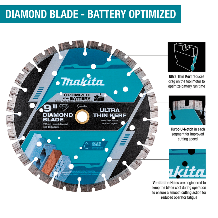 Makita (E-16748) 14" Thin Kerf Diamond Blade, Segmented, General Purpose