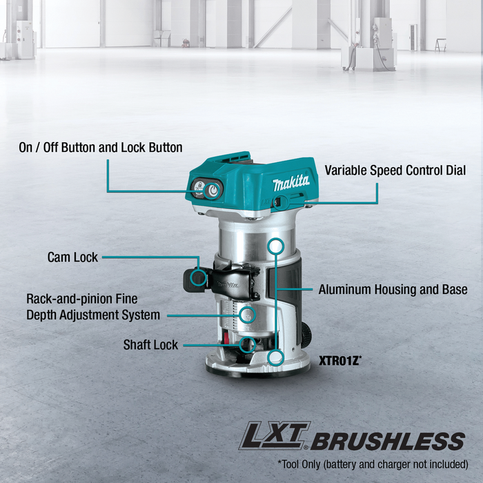 Makita (XTR01Z) LXT® Brushless Compact Router (Tool Only)
