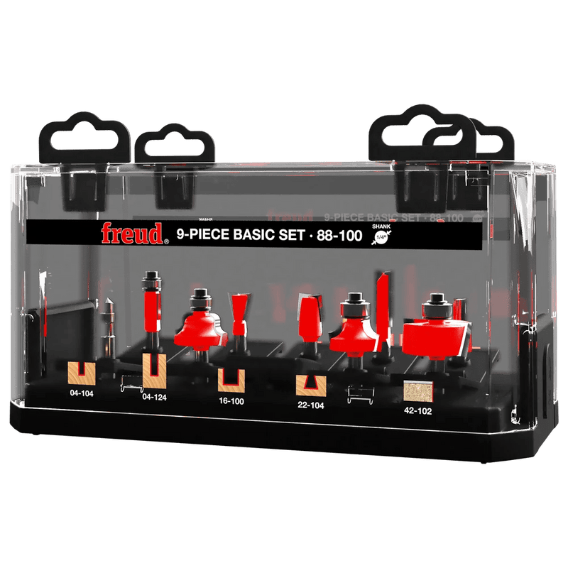 Freud (88 - 100) 9 Piece Basic Bit Set (1/4" Shank) - Pacific Power Tools