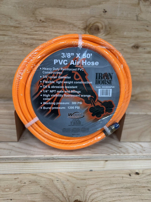 Iron Horse | 3/8" x 50' PVC Orange Air Hose - Pacific Power Tools