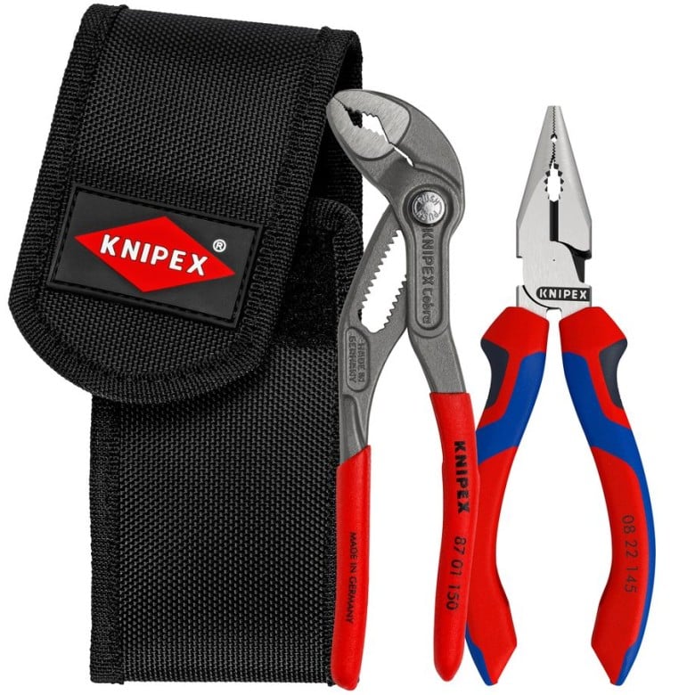 Knipex (00 20 72 V06) 2 Pc Mini Pliers in Belt Pouch - Cobra® and Needle - Nose - Pacific Power Tools