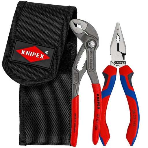 Knipex (00 20 72 V06) 2 Pc Mini Pliers in Belt Pouch - Cobra® and Needle - Nose - Pacific Power Tools
