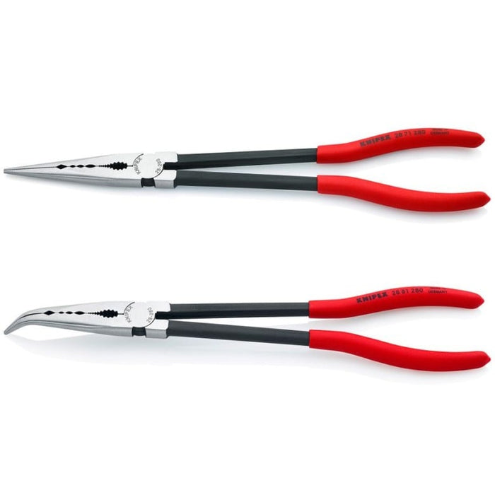 Knipex (00 80 01 US) 2 Pc Long Reach Needle Nose Set (28 71 280 & 28 81 280) - Pacific Power Tools