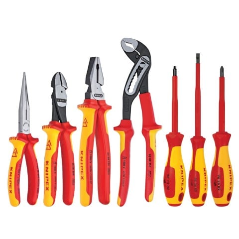 KNIPEX (9K 98 98 25 US) 7 Pc Pliers/Screwdriver Tool Set, 1000V, Nylon Pouch - Pacific Power Tools