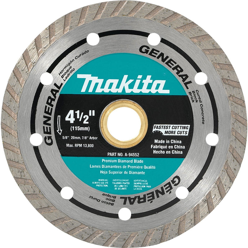 Makita | 4-1/2" Diamond Blade, Turbo, General Purpose - Pacific Power Tools