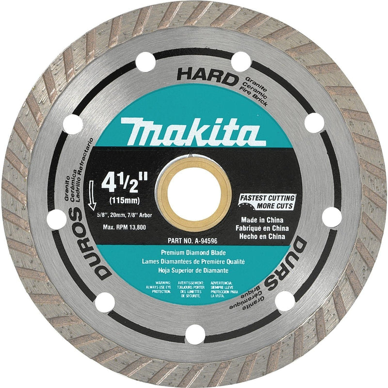 Makita | 4-1/2" Diamond Blade, Turbo, Hard Material - Pacific Power Tools
