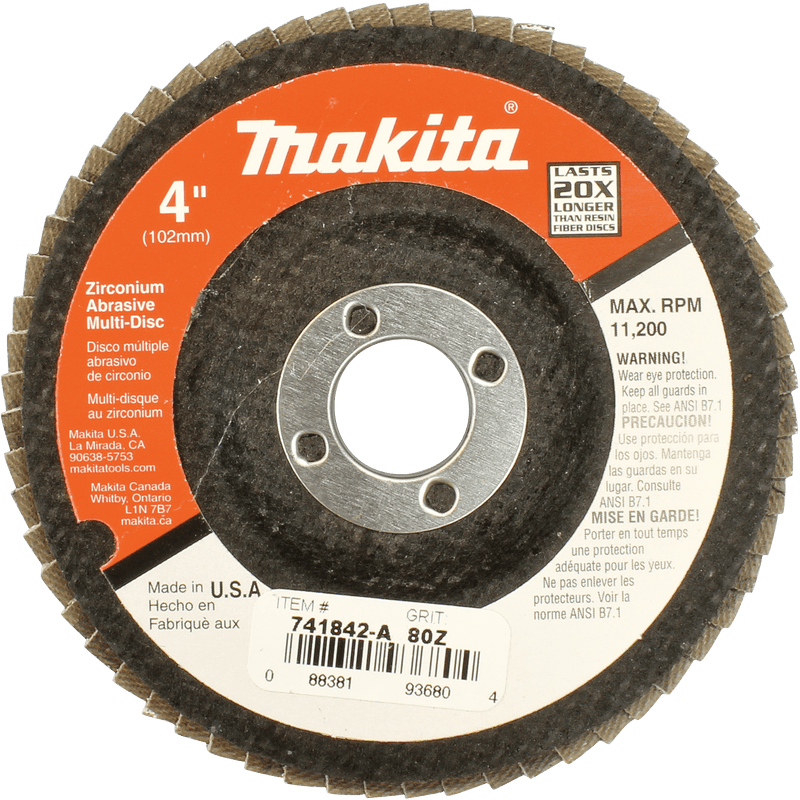 Makita 4" x 5/8" Flap Disc, Angled Type 29 - Pacific Power Tools
