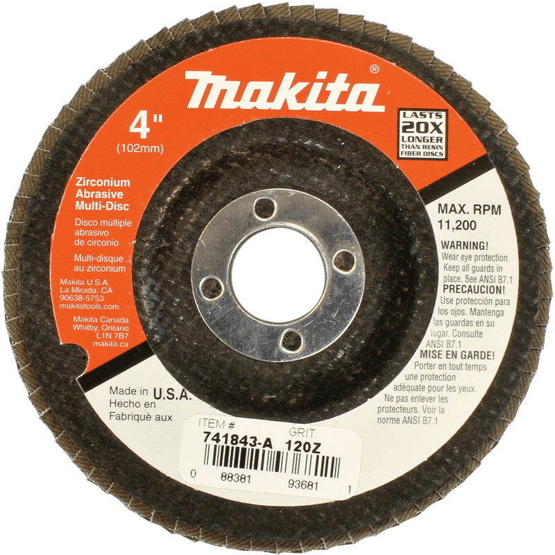 Makita 4" x 5/8" Flap Disc, Angled Type 29 - Pacific Power Tools