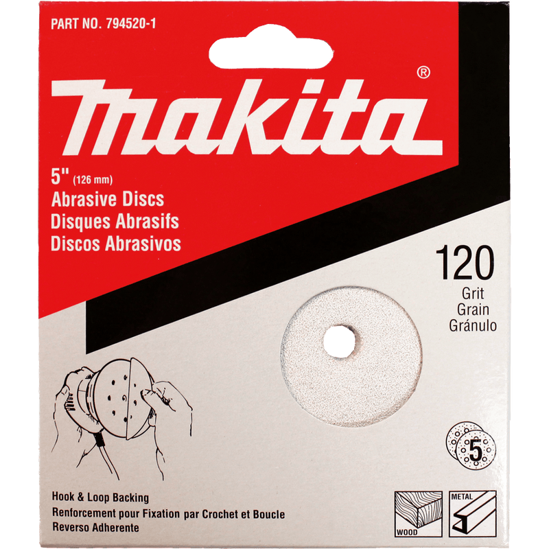 Makita 5" Round Abrasive Disc, Hook & Loop - Pacific Power Tools