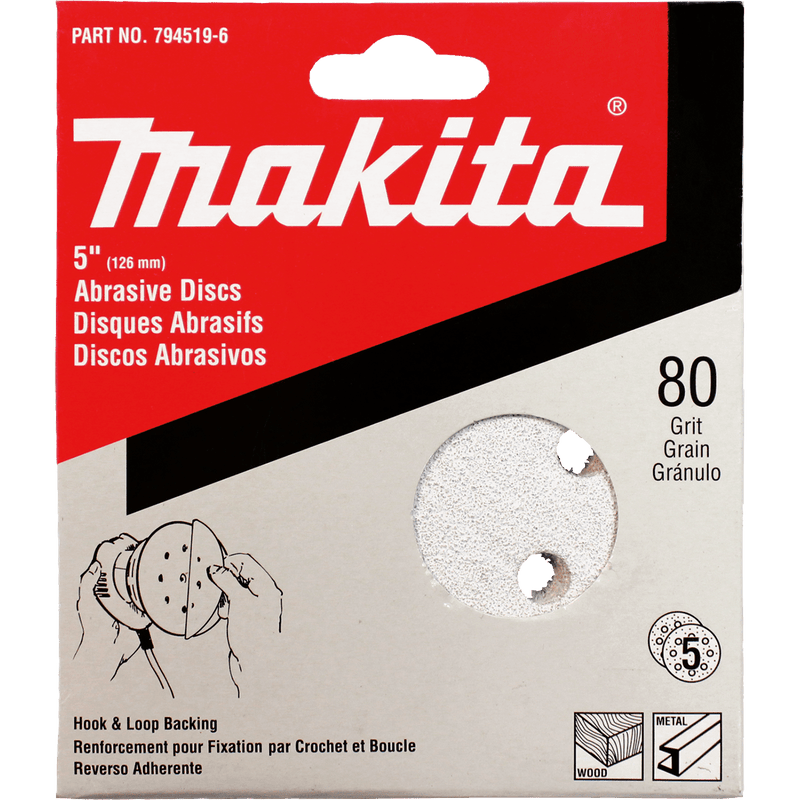 Makita 5" Round Abrasive Disc, Hook & Loop - Pacific Power Tools