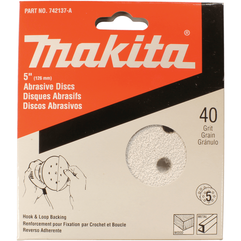 Makita 5" Round Abrasive Disc, Hook & Loop - Pacific Power Tools