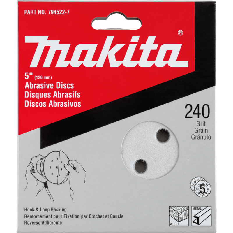 Makita 5" Round Abrasive Disc, Hook & Loop - Pacific Power Tools