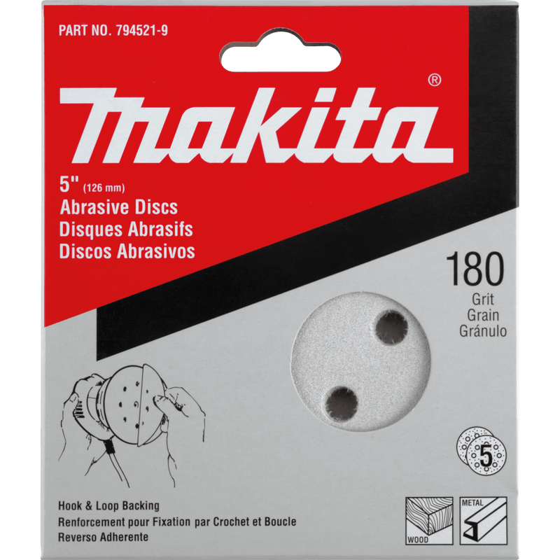 Makita 5" Round Abrasive Disc, Hook & Loop - Pacific Power Tools