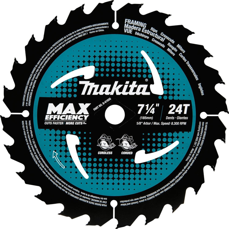 Makita | 7-1/4" 24T Max Efficiency Ultra-Thin Kerf Circular Saw Blade - Pacific Power Tools
